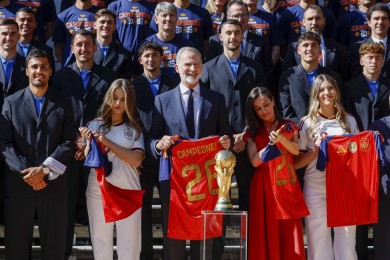 La selección inicia en la Zarzuela las celebraciones oficiales de la Copa del Mundo
