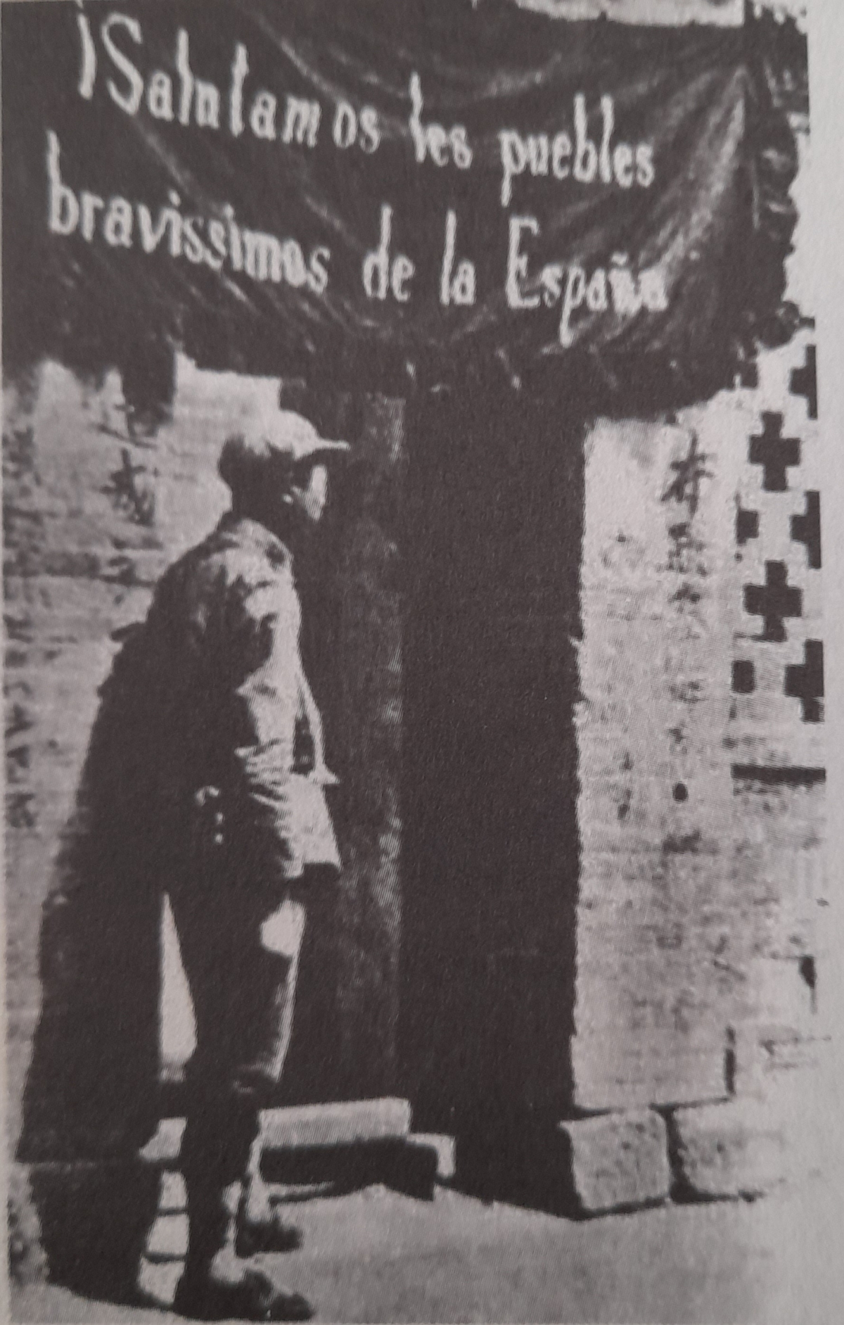 Pancarta de apoyo a la República en 1937