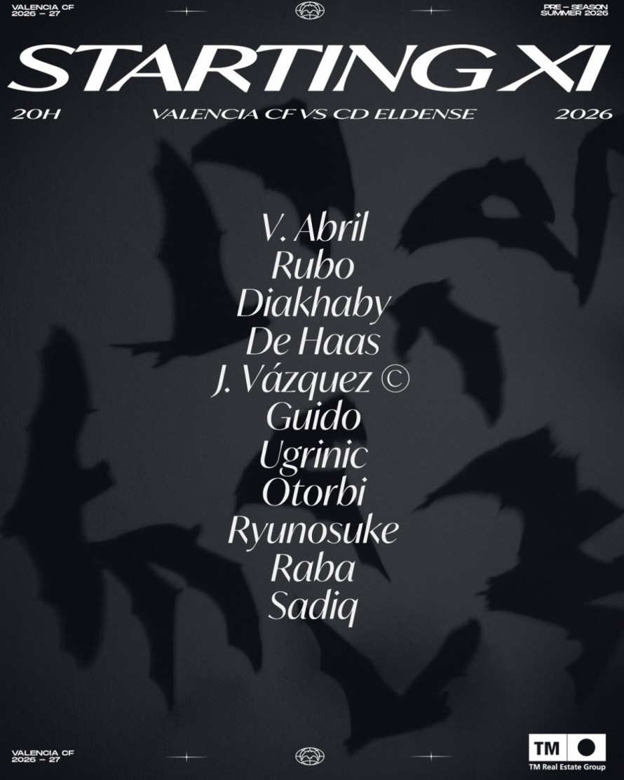 El once del Valencia CF en su segundo duelo de pretemporada
