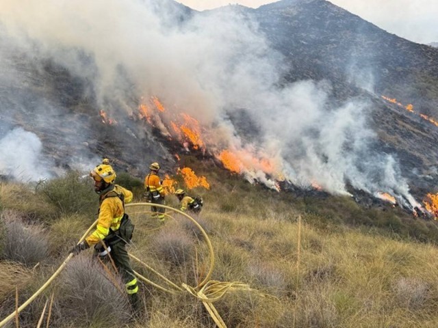 Riesgo extremo de incendios este jueves en el Altiplano y muy alto en gran parte de la Región de Murcia