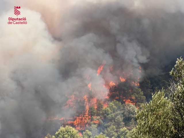 Un incendio sorprende en Castellón: provoca 15.000 desalojados en 15 municipios y sigue 