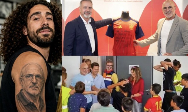 De la Fuente cierra una semana de protagonismo con el tatuaje de Cucurella, apoyo a los afectados por incendios y homenaje en Telefónica