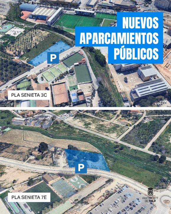 Calp habilita dos nuevos solares en la zona del polideportivo como aparcamiento gratuito