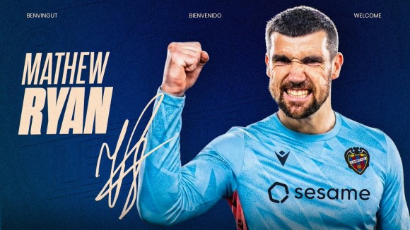 Mathew Ryan volverá a vestir la camiseta del Levante UD