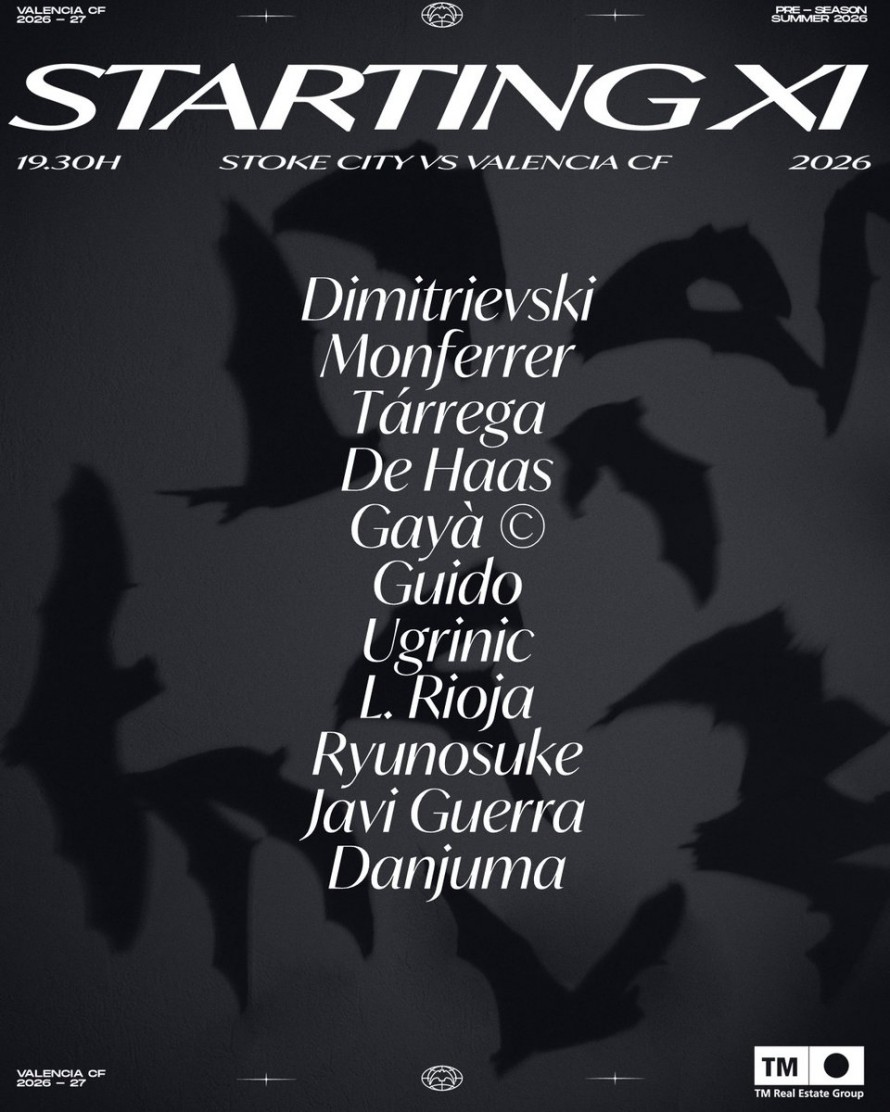 Este es el once del Valencia CF ante el Stoke City 
