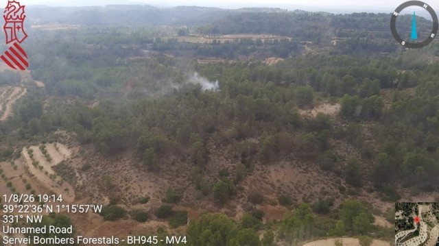 Declarado un incendio en Morella mientras los de Requena y Quesa se dan por extinguidos