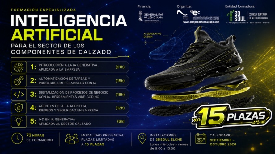 La patronal de componentes para el calzado sigue impulsando formación de IA para el sector
