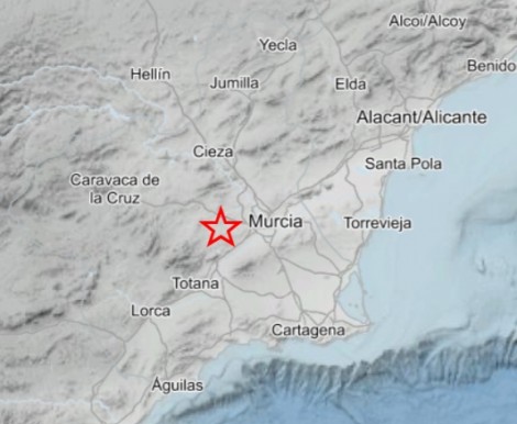 Una decena de municipios de la Región sienten un terremoto de madrugada: magnitud 2,5 y epicentro en Albudeite