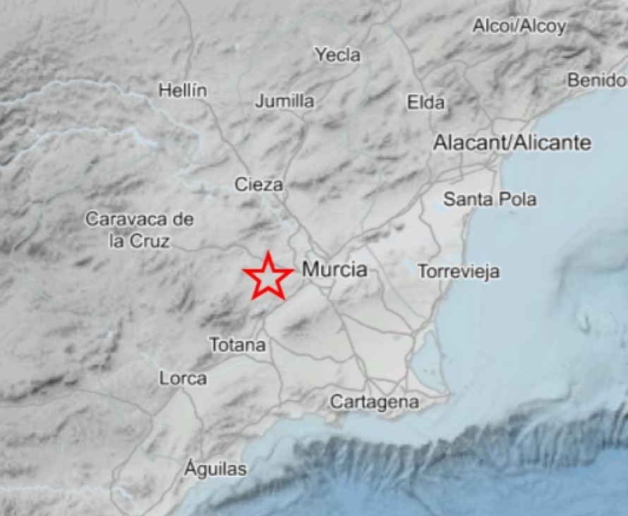 Una decena de municipios de la Región sienten un terremoto de madrugada: magnitud 2,5 y epicentro en Albudeite