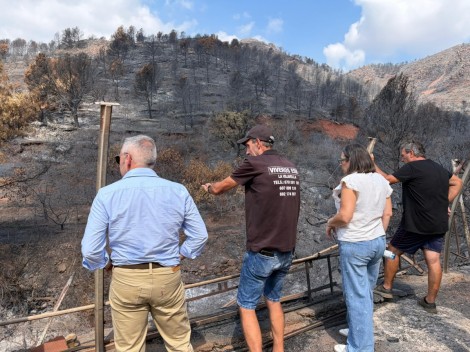 El Consell moviliza ayudas para compensar los daños sufridos en el sector agrario causados por el incendio de la Vall d'Uixó