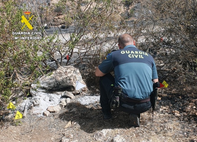 La Guardia Civil identifica al presunto autor del incendio forestal de la Sierra de las Moreras en Mazarrón