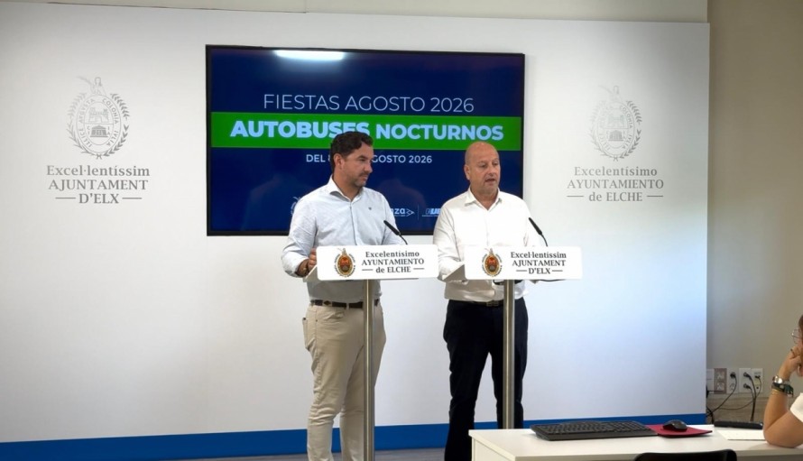 Elche habilita 8 líneas nocturnas en el casco urbano y pedanías entre el 8 y 14 de agosto