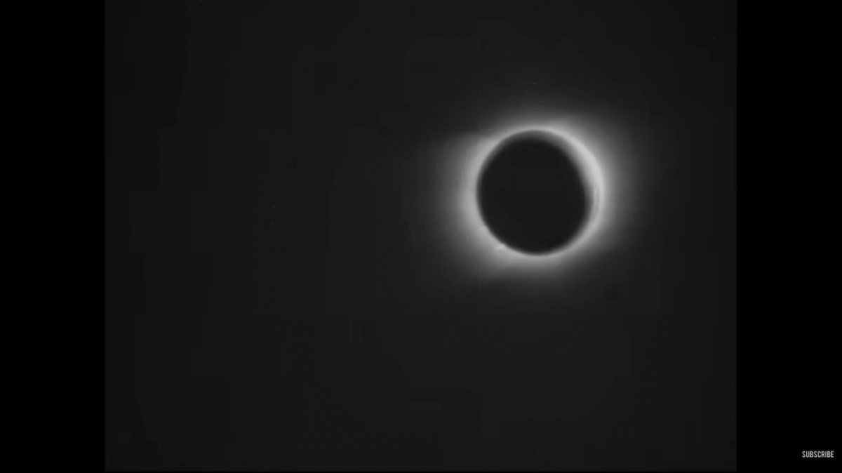 Fragmento de grabación del eclipse de Sol en Elche en 1900. - Foto: John Nevil Maskelyne /Solar Eclipse (1900) Fragmento de grabación del eclipse de Sol en Elche en 1900.