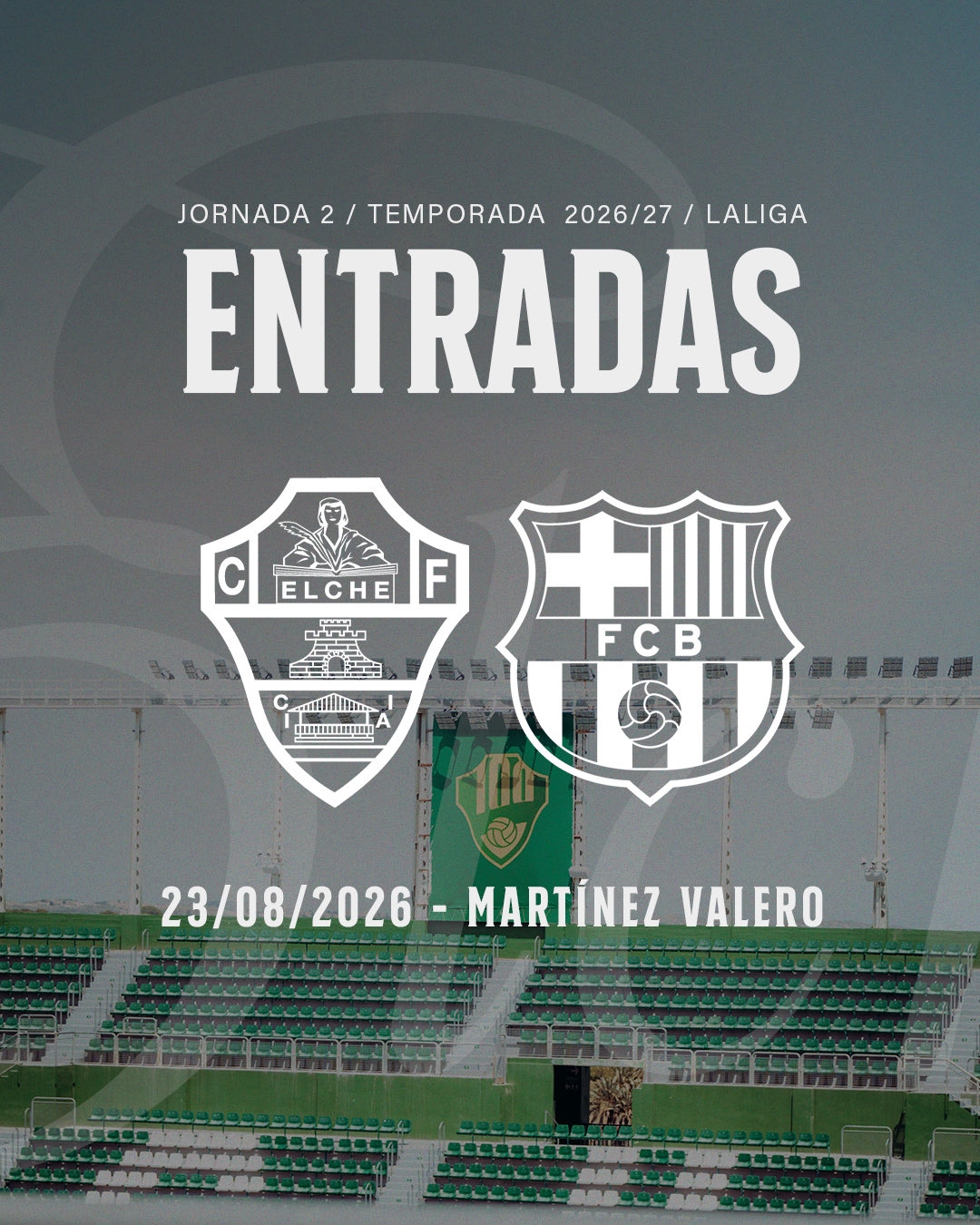 El Elche CF.FC Barcelona se juega la noche del domingo 23