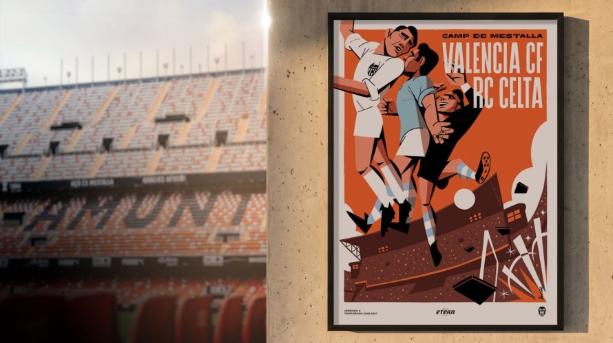 El Valencia rendirá homenaje a Mestalla con carteles de Lawerta en los partidos de local