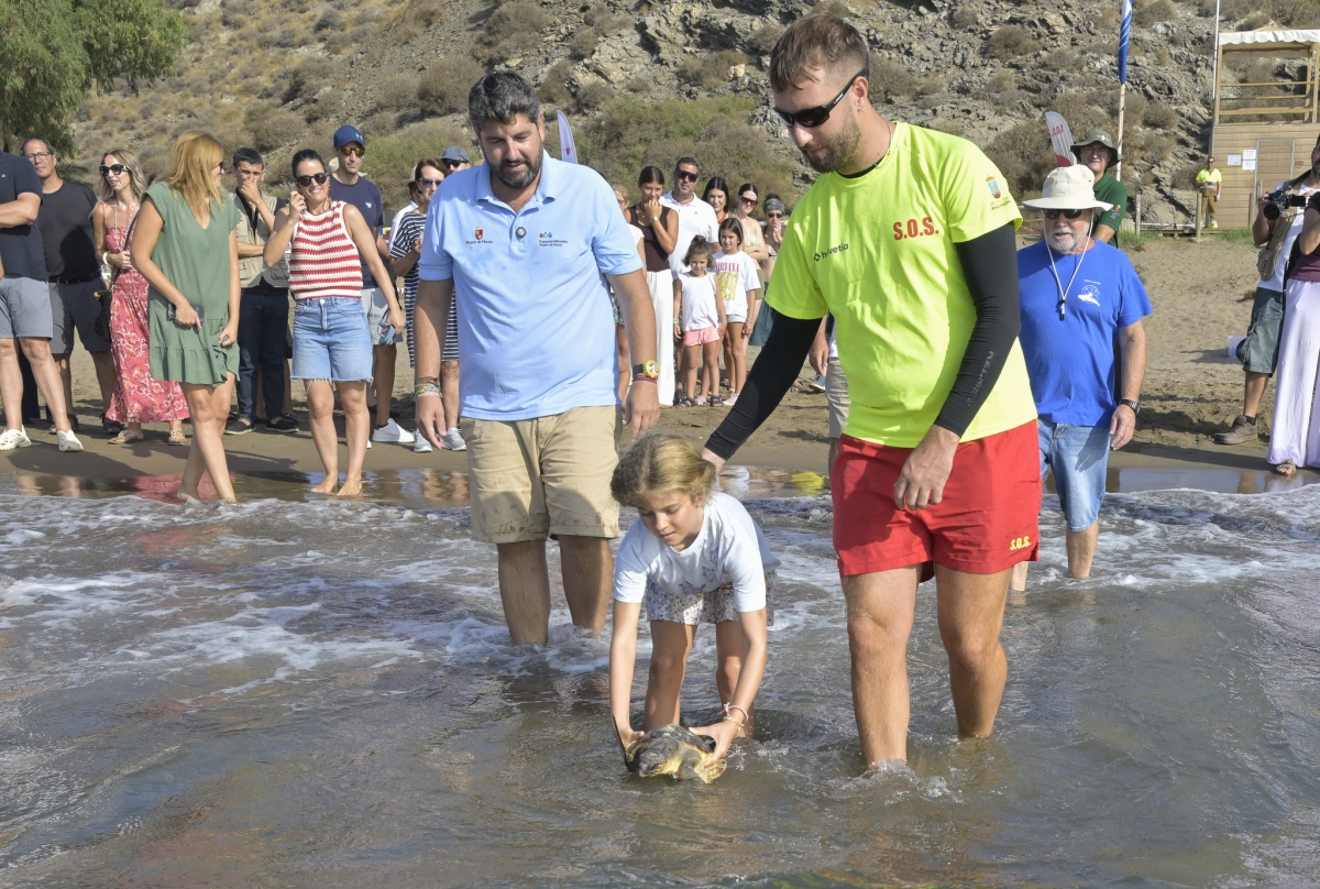 Suelta de tortugas en Calnegre