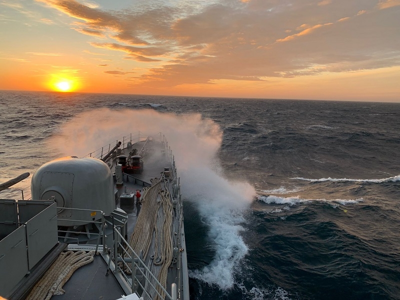 El Patrullero Infanta Elena, en un ocaso. - Foto: ARMADA El Patrullero Infanta Elena, en un ocaso.