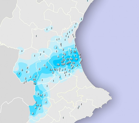 Las tormentas empiezan a descargar en la Comunitat