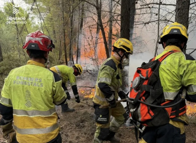 Un incendio forestal declarado por un rayo en Segorbe obliga declarar la situación 1 del PEIF
