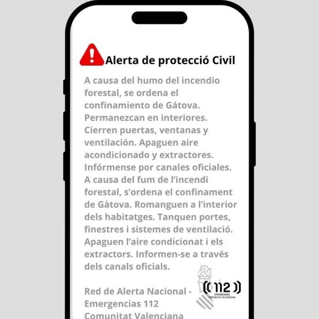 La Generalitat ordena el confinamiento de Gátova (Valencia) por el incendio forestal de Segorbe
