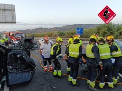 Tres heridos, entre ellos un padre y su hija, en un accidente en la salida de la AP-7 en Ondara