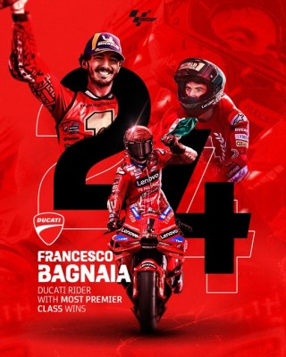 Bagnaia vence tras la caída de Martín 