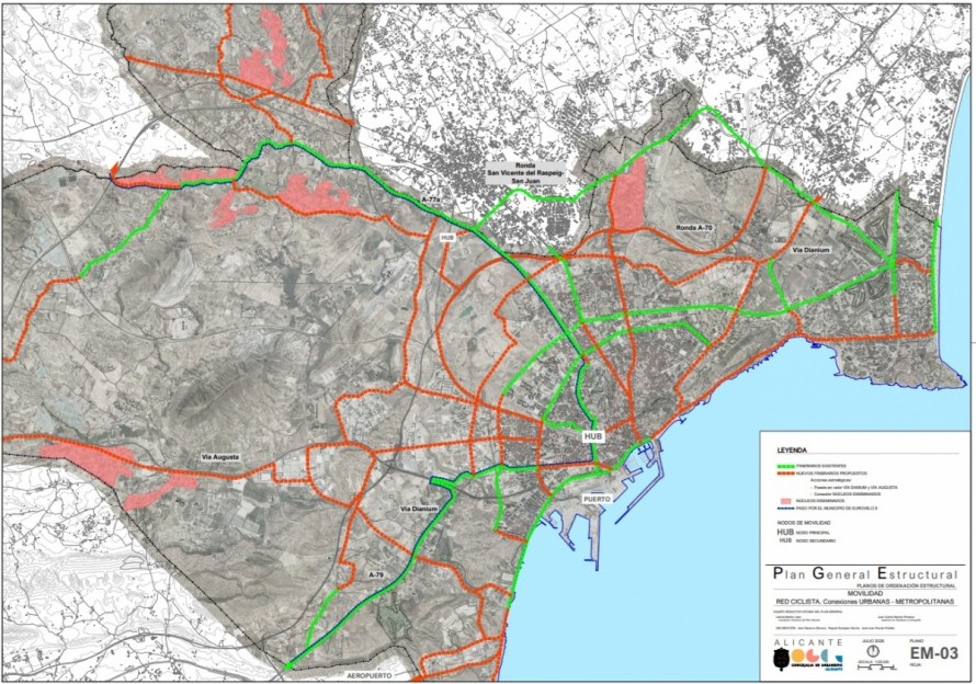 Así planea extender Alicante sus itinerarios ciclistas con el Plan General