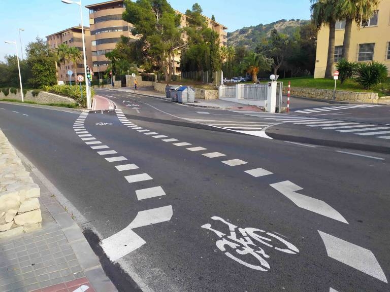 Un carril bici situado en Alicante.