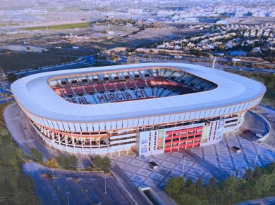 La Terraza del Murcia abre como espacio exclusivo en la cuarta planta del estadio Enrique Roca