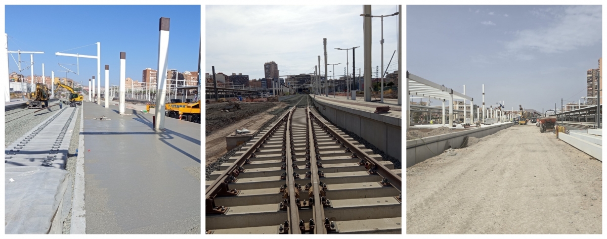 El avance de los trabajos del proyecto de ampliación de vías en la estación de Alicante.