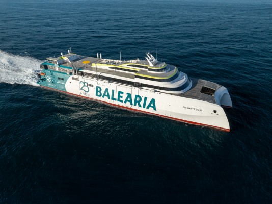 Baleària incorpora a su flota el segundo fast ferry del mundo con motores duales a gas

