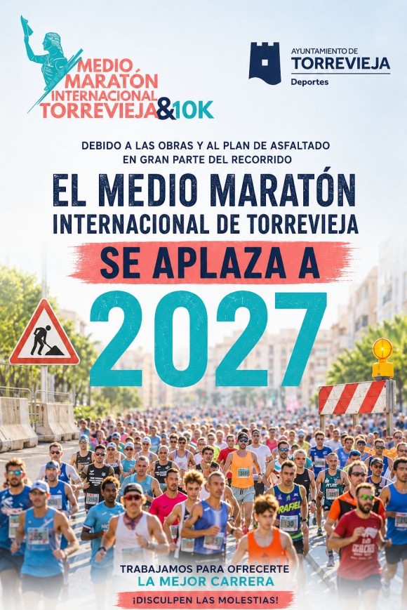 Torrevieja aplaza a 2027 el Medio Maratón Internacional y la 10K por las obras y el plan de asfaltado
