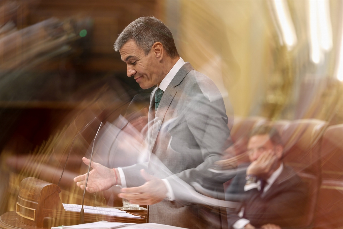 Pedro Sánchez este jueves en el Congreso.