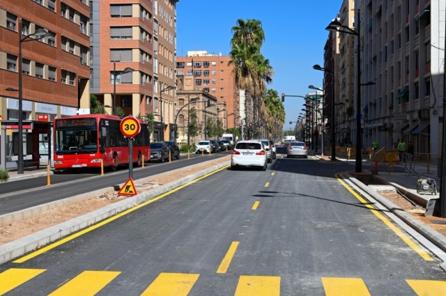 València reabre Pérez Galdós y Giorgeta al tráfico con dos carriles por sentido en casi todo su recorrido