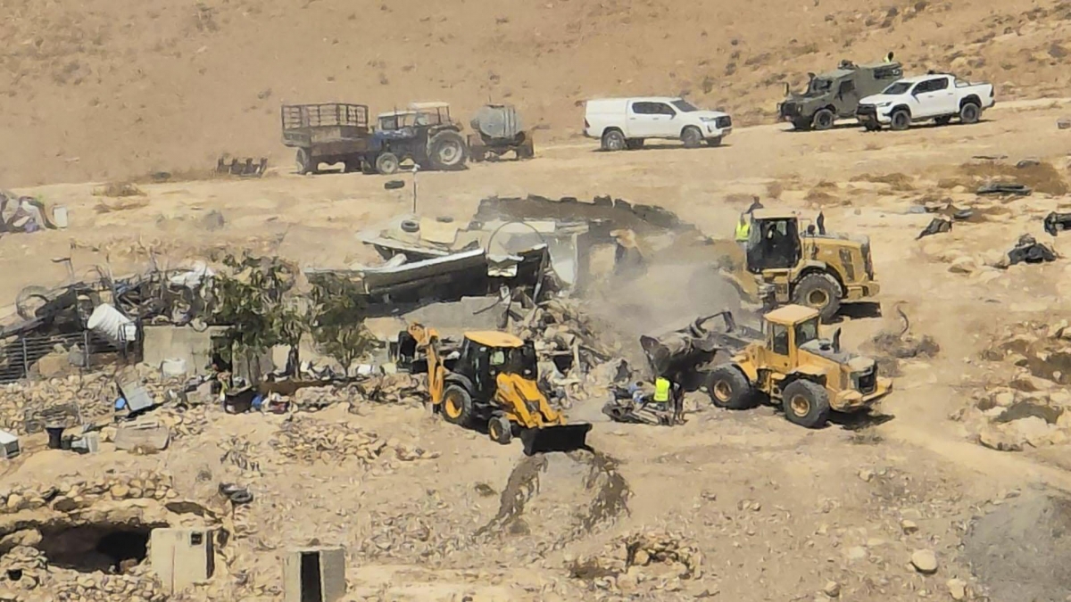 Demolición de una aldea palestina en Cisjordania por parte de Israel, denunciada el pasado 2 de septiembre. - Foto: EFE/ ONG BTSELEM Demolición de una aldea palestina en Cisjordania por parte de Israel, denunciada el pasado 2 de septiembre.