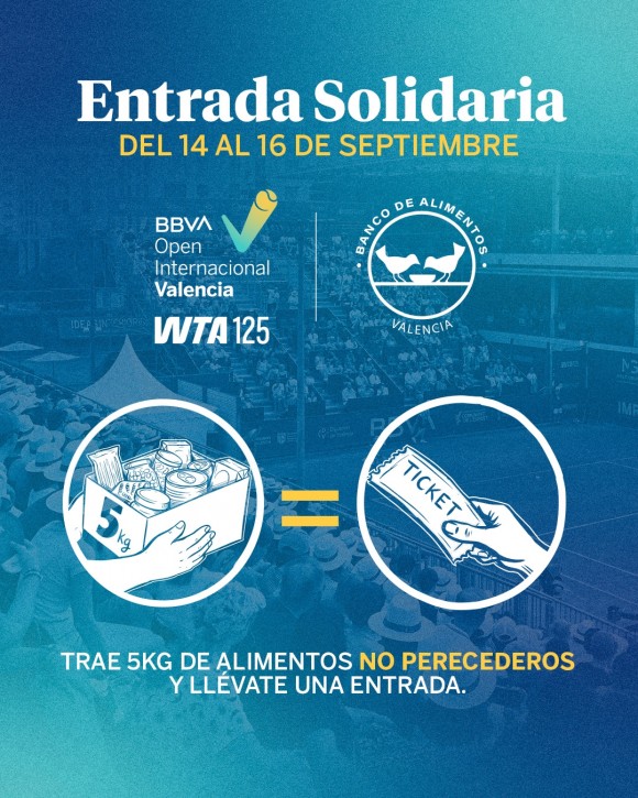 El BBVA Open Internacional de Valencia cambia comida por entradas en colaboración con el Banco de Alimentos 