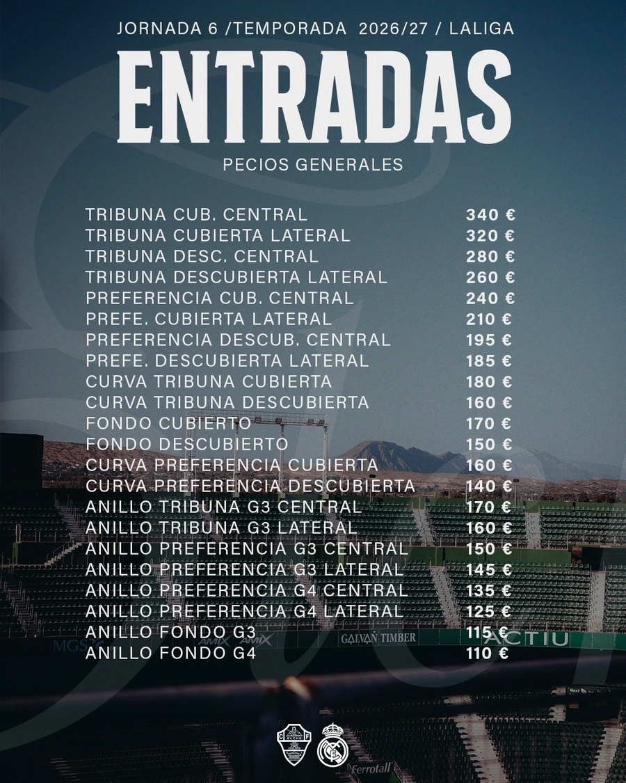 Precios de las entradas para el público en general - Foto: ECF Precios de las entradas para el público en general