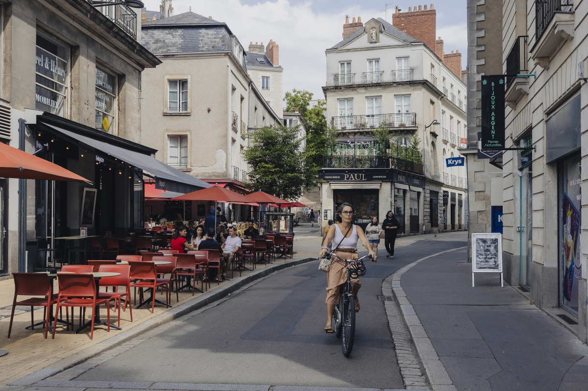 Calles del centro de la ciudad de Nantes.