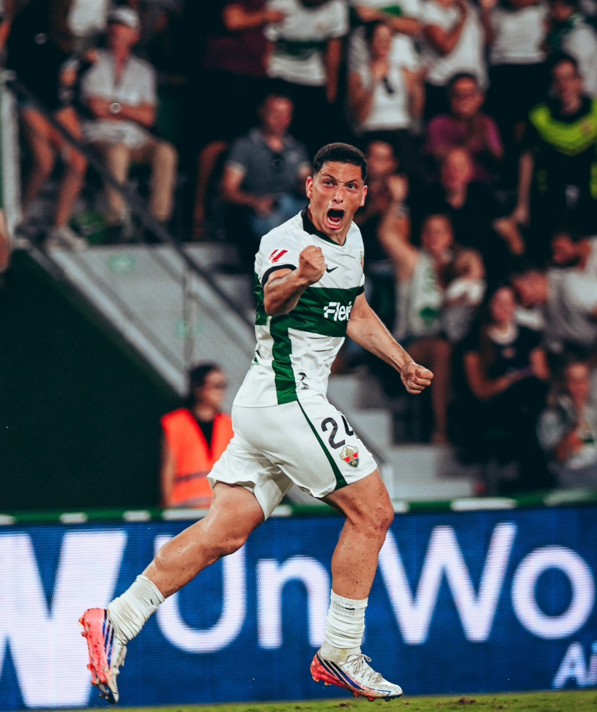 Abiel Osorio se estrenó como goleador franjiverde ante el Real Madrid