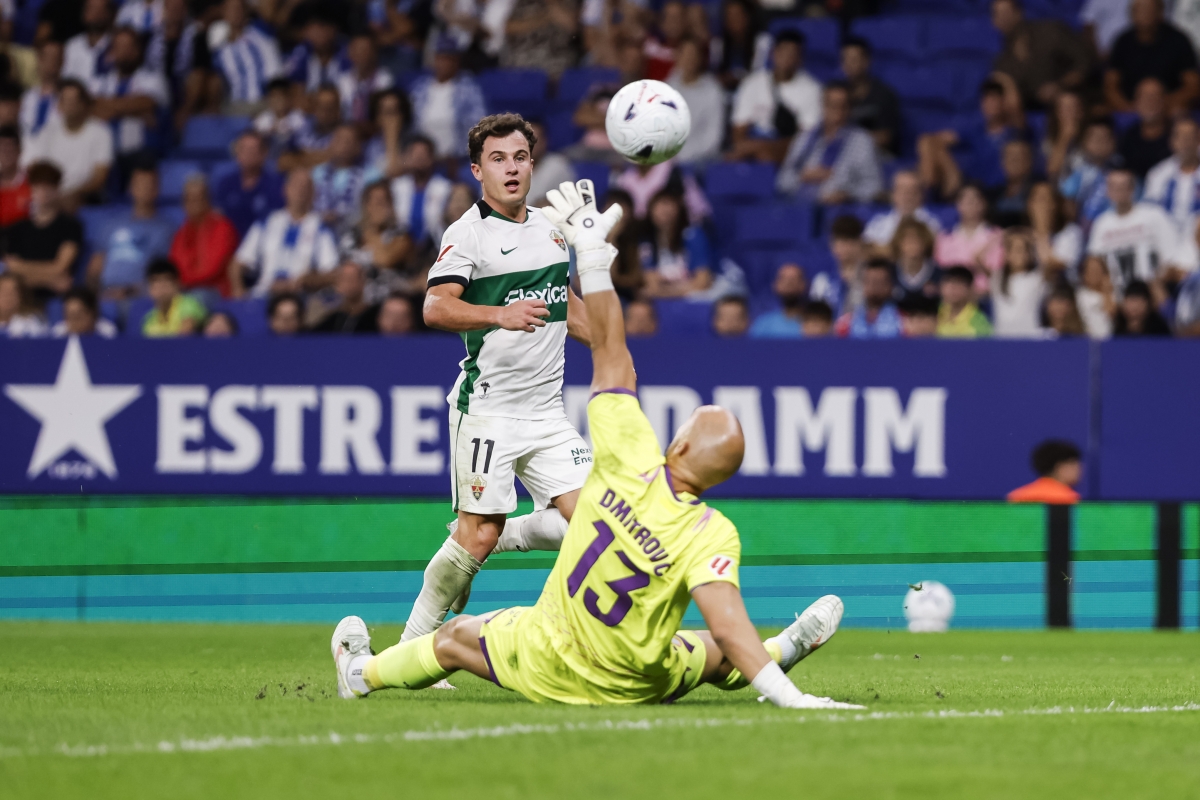 Germán Valera en la acción de su gol