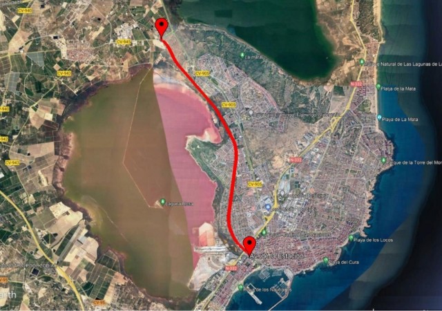 Torrevieja adjudica por 77.000 euros el proyecto para reparar los 6,7 kilómetros de la Vía Verde