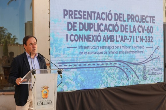 Llorca anuncia que el desdoblamiento de la CV-60 empezará en 2027 tras desbloquear 347 millones de inversión