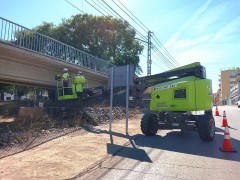 Metrovalencia realiza en Carlet tareas de mantenimiento de la estructura del puente sobre el Magro