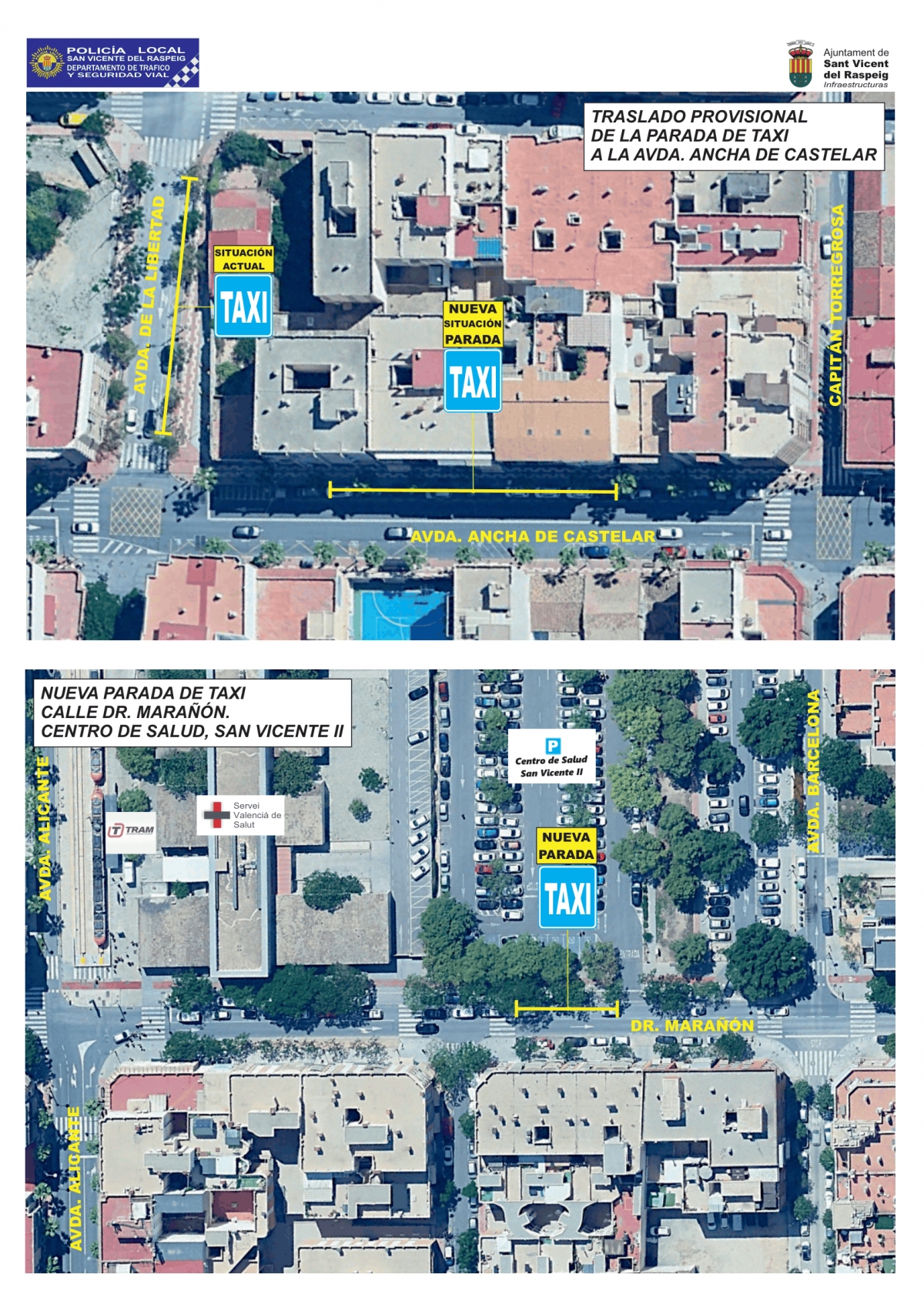 Ubicación de las nuevas paradas