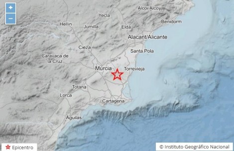 Beniel tiembla con un terremoto de magnitud 3,5 que se ha sentido en Murcia