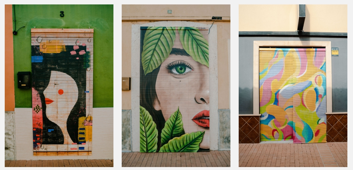 Persianas pintadas por Hugo Giner, Tardor y Mariia Zhurykova.