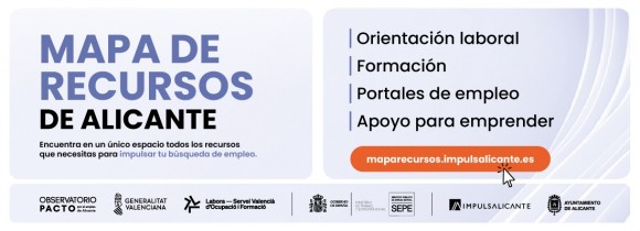 Alicante compendia un Mapa de Recursos de Empleo, Formación y Emprendimiento 
