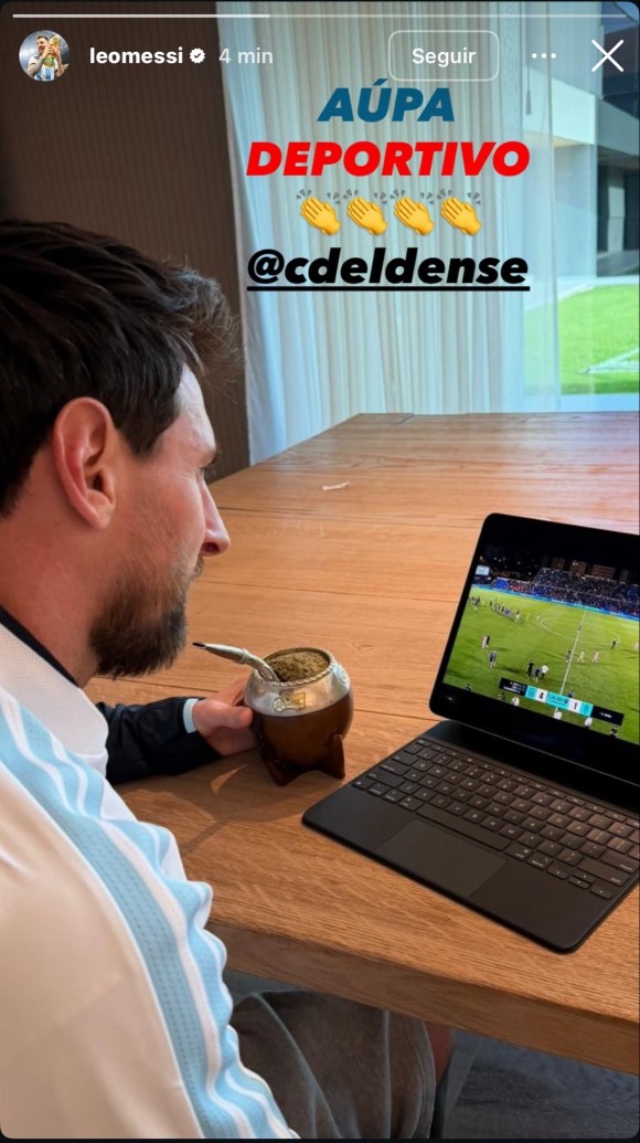 Messi celebra con una 'storie' desde Rosario la victoria del CD Eldense