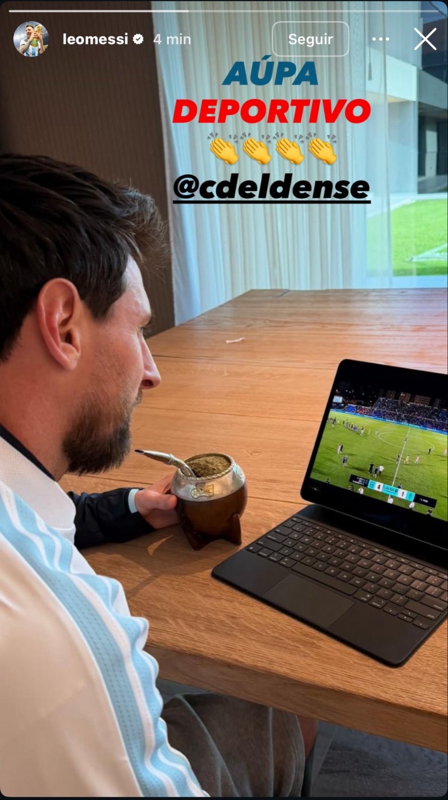 Messi celebra con una 'storie' desde Rosario la victoria del CD Eldense
