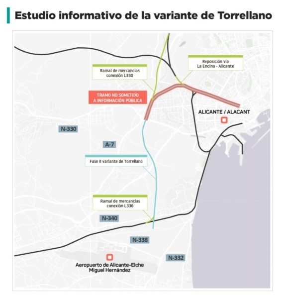 Plano del trazado de la Variante de Torrellano.